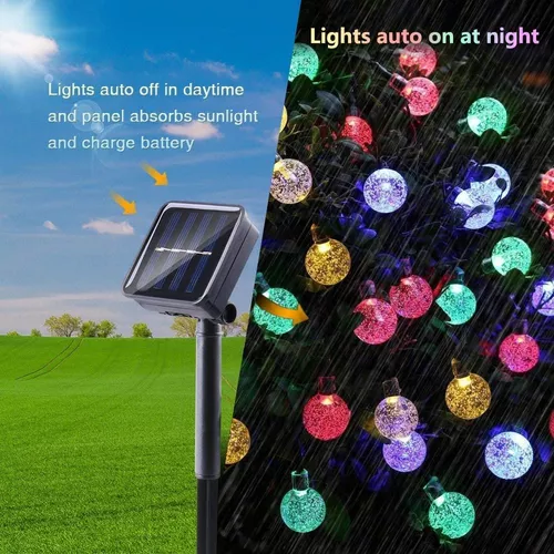 Guirnalda de luces LED solar para exterior de 11m
