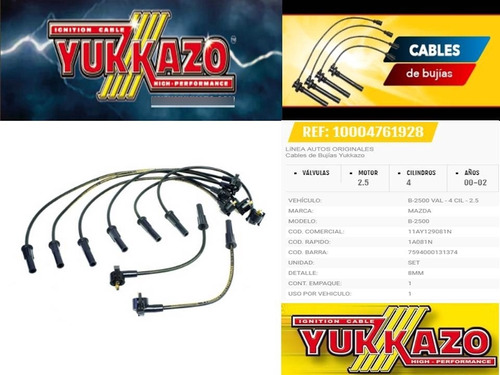 Cables De Bujía Mazda B-2500 Val. 4 Cil. 2.5 Año 00-02