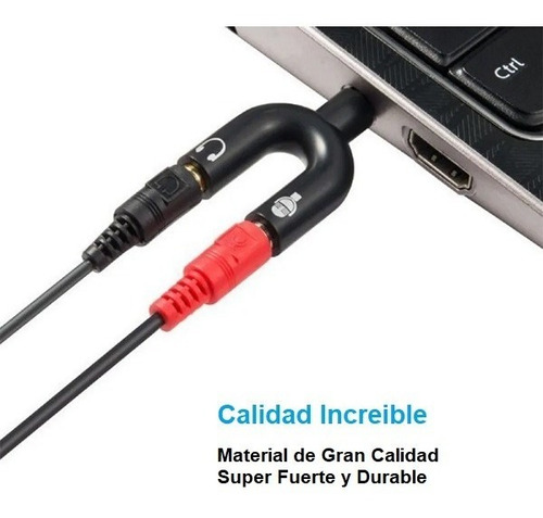 Adaptador De Auriculares Tipo U De 3,5 Mm A Doble 3,5 Mm