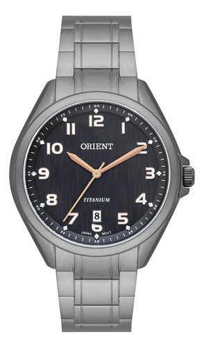 Relógio Orient Masculino Eternal Titanium Mbtt1001 G2gx Cor da correia Cinza Cor do bisel Cinza Cor do fundo Preto