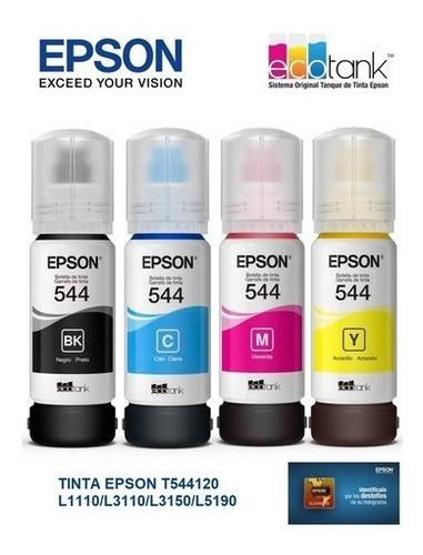 Tinta Epson 544 Original Kit X 4 Bot L3110 L3210 L3150 L3250