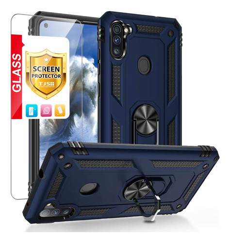 Funda Para Galaxy A11 Azul Plastico Metal -2