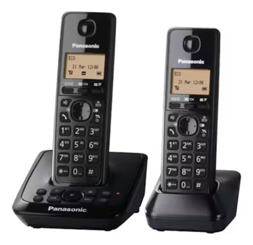 Telefono Inalambrico Doble Panasonic Kx-tg2722 Contestador Color Negro