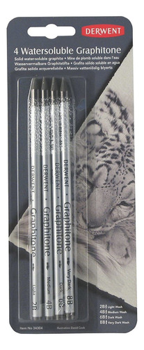 Lapices Grafito Puto Blister Graphitone Soluble En Agua X4