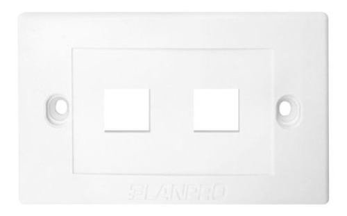 Imagen 2 de 2 de Face Plate Lanpro 2 Huecos Blanco.