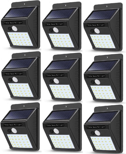 Pack X9 Foco Led Solares Exterior Luz Solar Foco Led Sensor