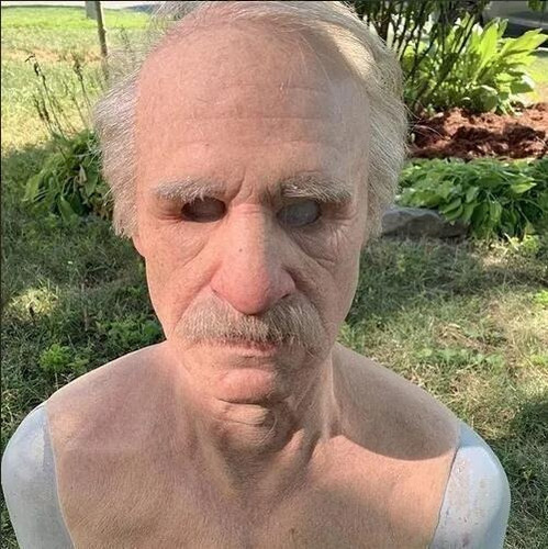 . . Máscara De Anciano, Látex Realista En 3d For Halloween
