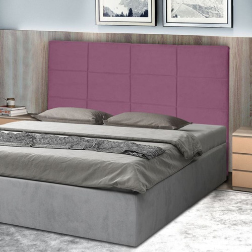 Cabeceira Painel Cama Viúva 120 Cm Raissa Suede Rosa