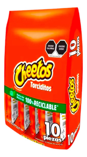 Botana Cheetos Torciditos 10 Piezas De 44g C/u Sabritas