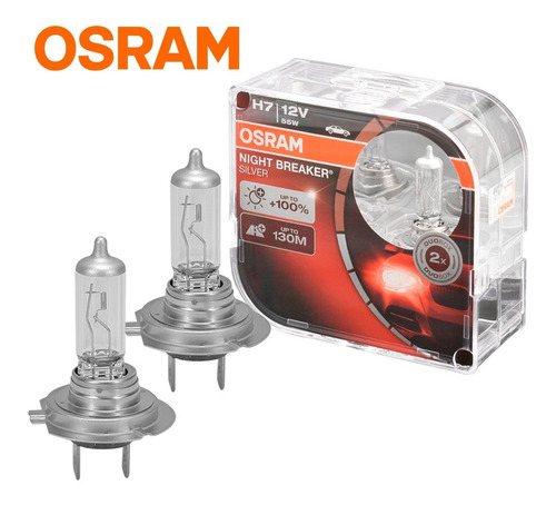 Imagem 7 de 7 de Par Lâmpada H7 Osram Night Breaker Silver Original 100% +luz