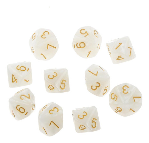 20pcs D10 Dados Caras De Juguete Compatible Con En Y Negro