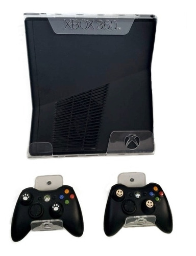 Soporte Base Pared Xbox 360 Slim + 2 Soportes De Control 