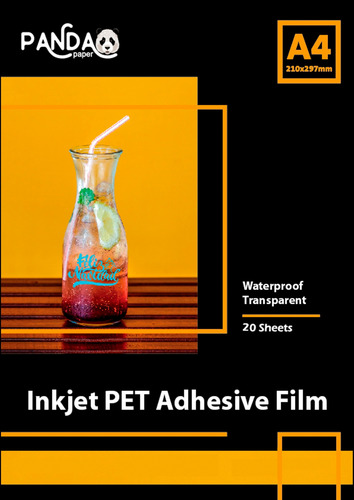 Imagen 2 de 9 de Film Transparente Pet Sticker Resistente Al Agua X 20 Hojas