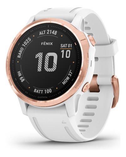 Relógio GPS multiesportivo Garmin Fenix 6s Pro branco/ouro rosa