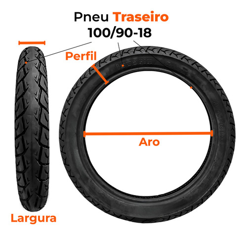 Par Pneu Cg Titan 125-150-160 80-100-18 + 100-90-18 (+largo)