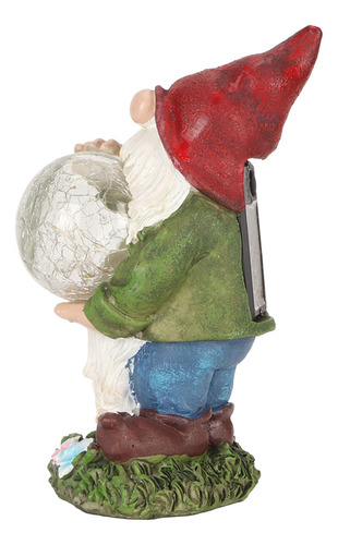 Estatua De Gnomos Solares Para Exteriores Pintada A Mano Que