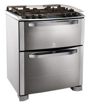Fogão Electrolux 76xdr 5 Boc Porta Full Glass E Duplo Forno | Frete grátis