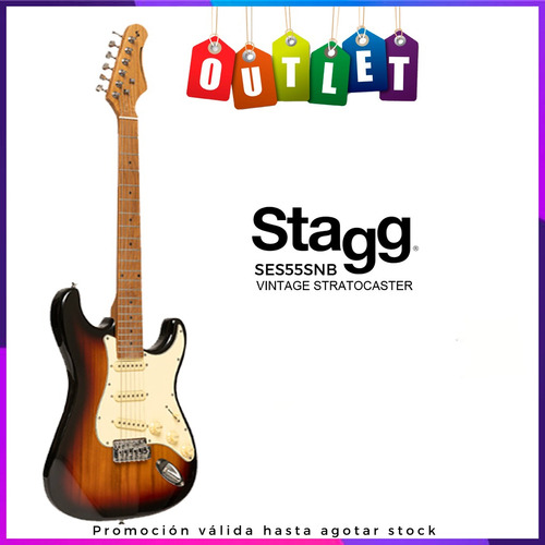 Guitarra Electrica Stratocaster Stagg Ses55snb Outlet (Reacondicionado)