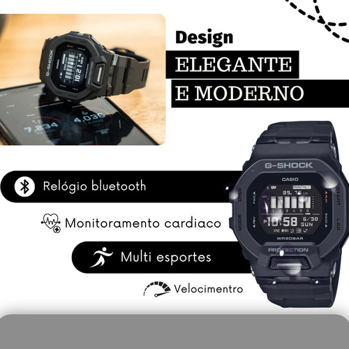 Relógio Casio G-shock G-squad Preto Masculino Gbd-200
