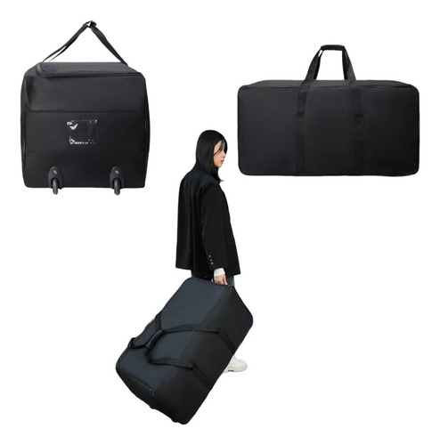 Maleta Con Ruedas De Viaje Deportiva Negro Para Hombre Mujer Negro Maleta Plegable
