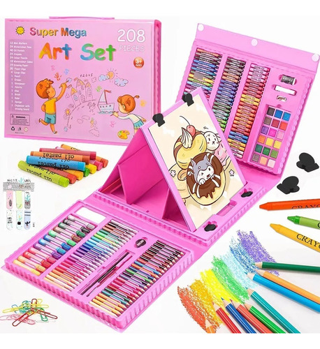 208kit Acuarela Pluma Lápices Niños Kit De Dibujo Y Pinturas