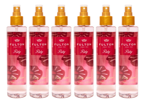 Caja X 6 Body Splash Fulton Ruby X 200ml 