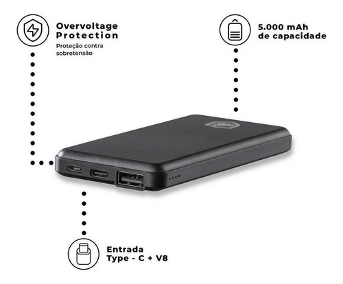 Carregador Portátil Powerfit - 5000mah - Gshield