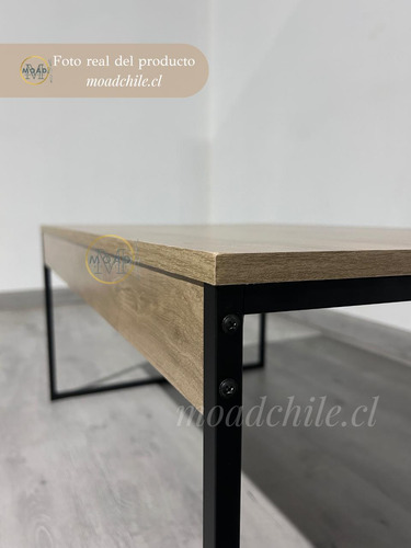 Mesa De Centro Compacta Joy Legno Base De Metal Y Tapa Mdp
