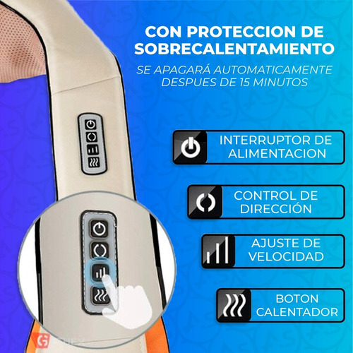 Imagen 4 de 10 de Masajeador Electrico Cervical Cuello Hombros Espalda Pies