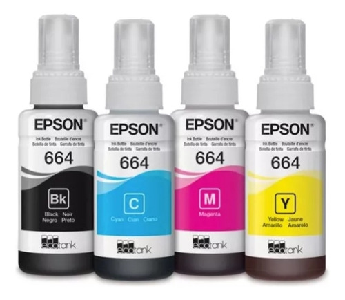 Tintas Epson 664 Kitx4 Colores Orig L220 L335 L395 L380 L495