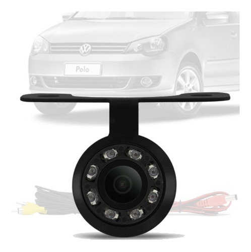 Imagem 1 de 4 de Camera De Ré Borboleta Led Visão Noturna Vw Polo Sedan