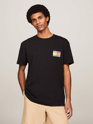 Playera Oversize Negra De Hombre Con Logo Tommy Jeans