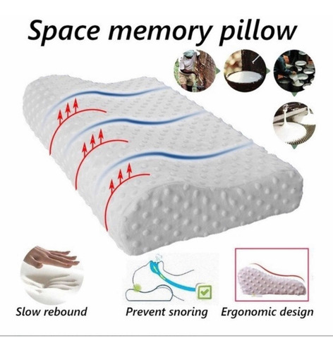 Imagen 2 de 6 de Almohada Viscoelastica Ortopedica Memory Pillow - 50x30 Cm