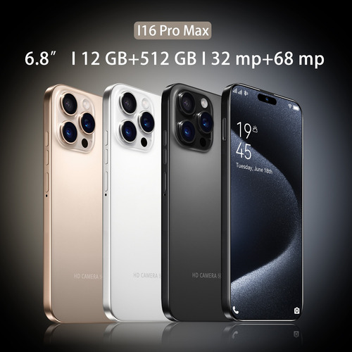 Dual Sim I16pro Max 512gb+12gb Ram Android Smartphone 2025 Últimas Ofertas Soporta Red 4g/5g Wifi Android 14 Phone Memoria Ampliable Celular