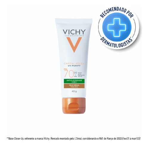 Vichy Capital soleil UV-Purify protetor solar tom média Fps70 40g 