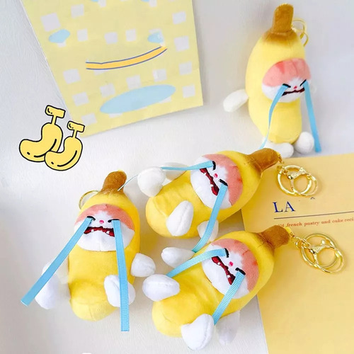 Wang Llavero Banana Cat Voice Con Colgante En Forma De