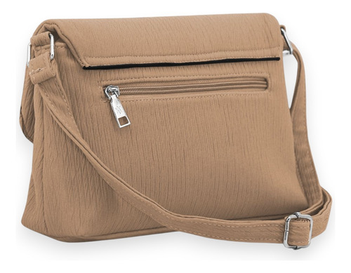 Cartera Morral Bandolera Amayra, Bolso Con Cierre Y Estilo Camel 28x18x7
