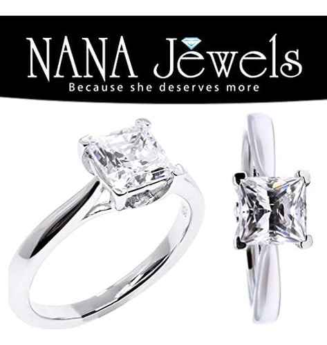 Nana Plata 7,00 Mm (2,00 Quilates) Corte Princesa Zirconia 5
