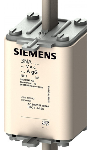 Fusible Nh retardado Siemens T.1 T.1 250a 500Vac 3na3144