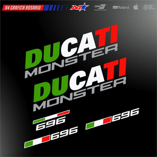 Calcos Ducati Monter 696 Tricolor No Original