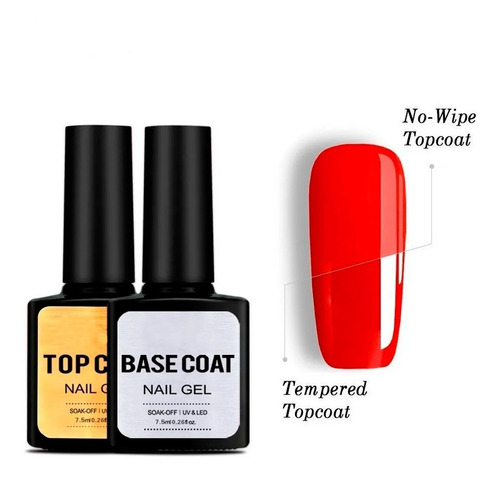 Kit Base Coat+top Coat+top Matte Para Esmalte Semipermanente
