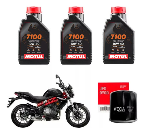 Kit Service Benelli Tnt 300 Filtro Aceite + Motul 7100 Sia++