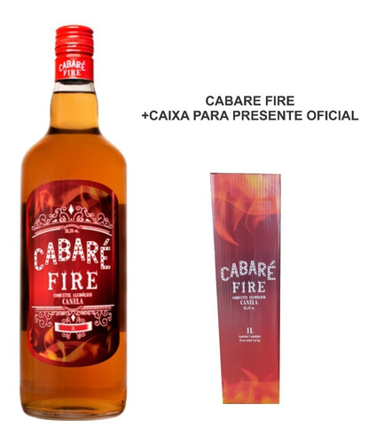 Imagem 1 de 7 de Cachaça Cabaré Fire - 1 Litro Sabor Canela