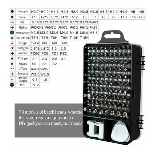 Kit De Herramientas Para Electrónica Celular De 115 Piezas
