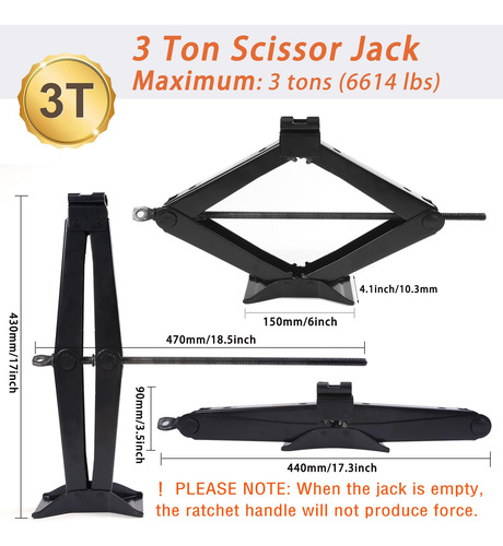 Gato De Tijera 3 Toneladas Kit Para Auto Suv Y Camionetas