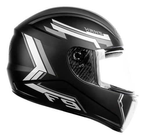 Capacete Fly Original Moto F-9 Hg Hans Cor Preto Grafite