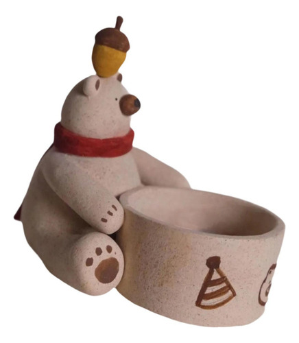 Candelabro Con Escultura De Oso, Soporte Para Velas, Mesa De