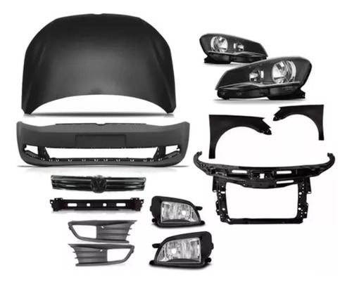 Kit Frente Completa Gol Voyage G6 2012 2013 2016 Parachoque 