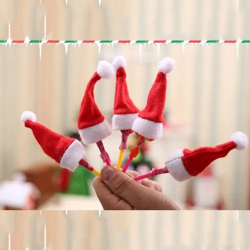 100 Peças De Mini Chapéu De Papai Noel Com Chapéu De Pirulit