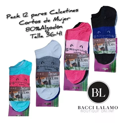 12 Pares Calcetines Medias Mujer